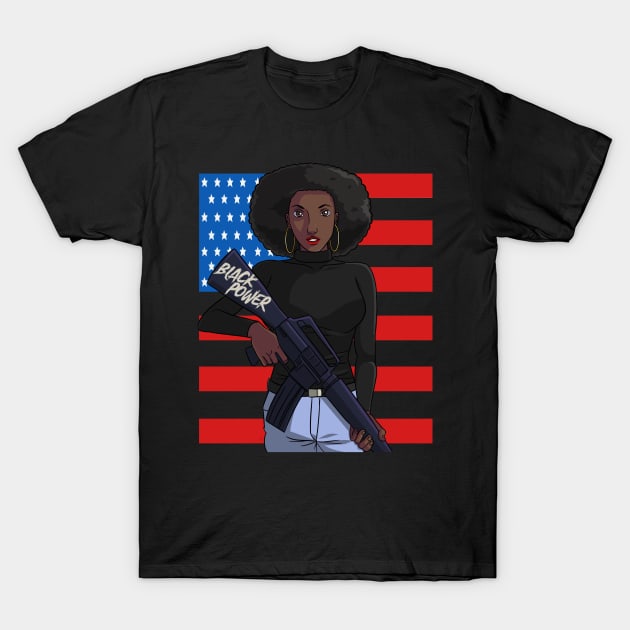 Black Panther Party Strong Black Woman T-Shirt by Noseking